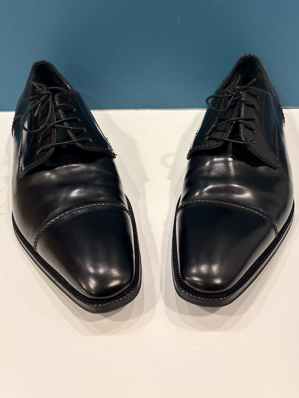 Dolce & Gabbana Black Cap Toe Oxford Dress Shoes – Made in Italy – Size 9 UK